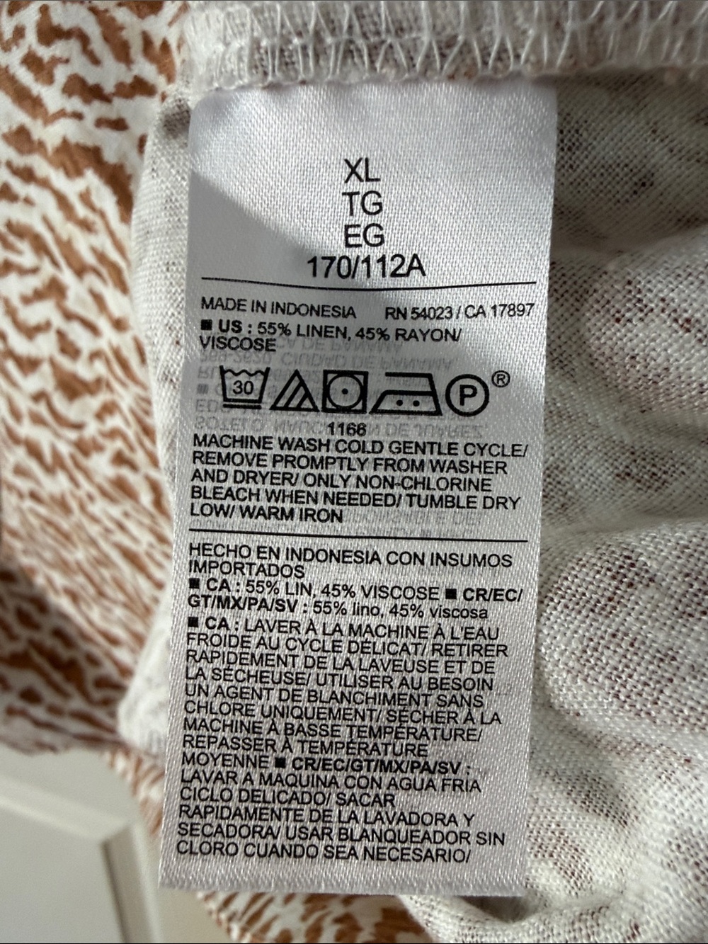 Sleeveless Brown & White Printed Shift Dress - Picture 4 of 4